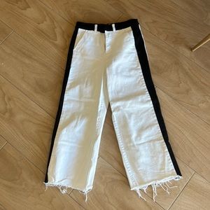 Frame denim black and white flare pants